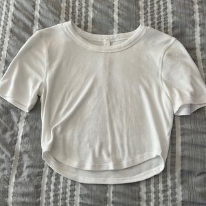 never worn white LULULEMON crop tshirt!!!